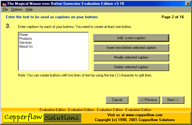 Magical Mouse-over Button Generator Screenshot